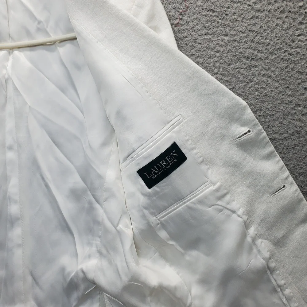 Lauren Ralph Lauren 2 Piece Suit Boys 14R White Linen Single Breasted Classic